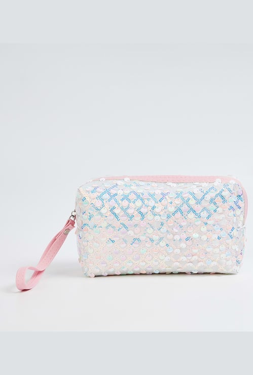 FAME FOREVER Sequinned Vanity Pouch