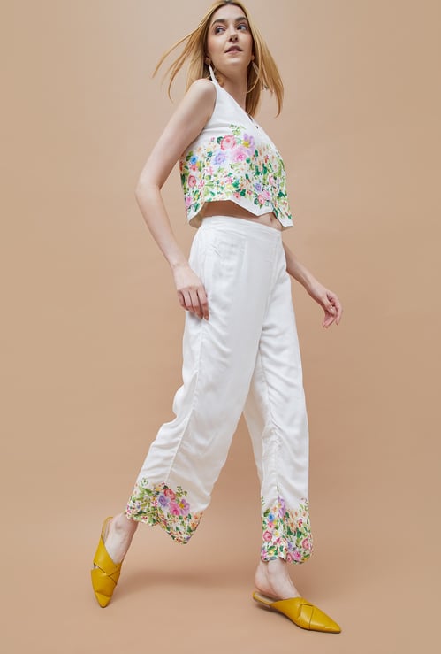 COLOUR ME Floral Print Straight Pants