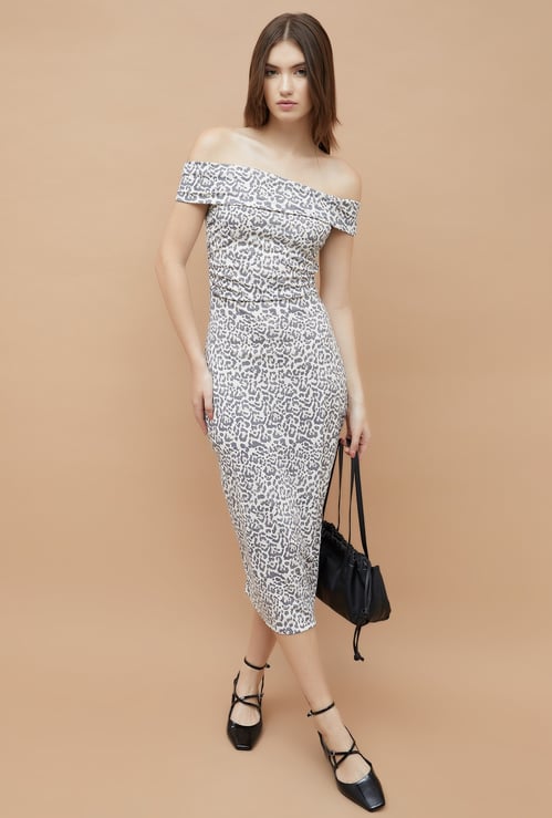 GINGER Leopard Print Bodycon Dress