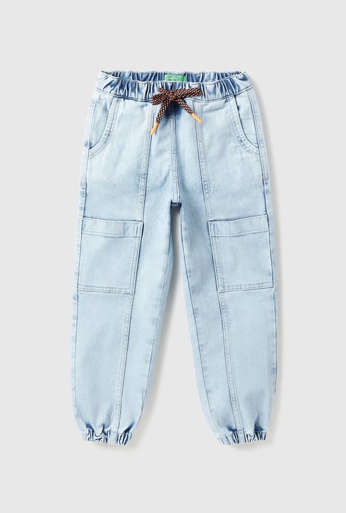 UNITED COLORS OF BENETTON Girls Acidwashed Denim Joggers
