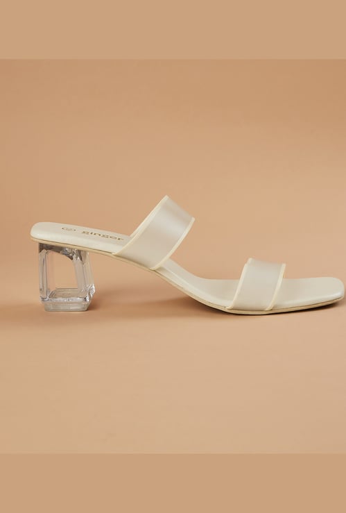 GINGER Mesh Strap Block Heels