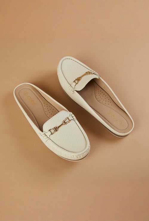 CODE Textured Loafer Mules