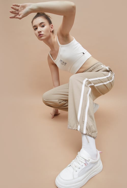 KAPPA Solid Comfort Fit Track Pant with Side Taping