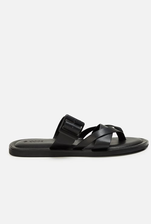 CODE Solid Sandals with Buckle Strap