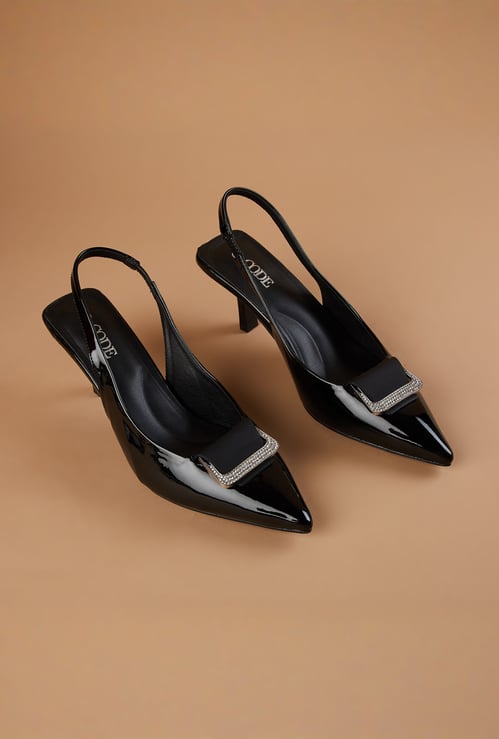 CODE Embellished Slingback Heels