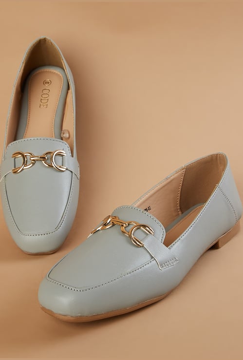 CODE Metal Accent Loafers
