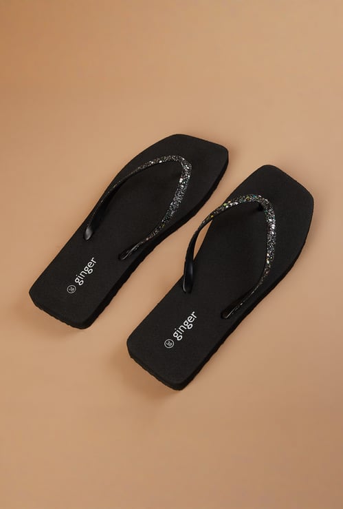 GINGER Embellished V-strap Flip Flops