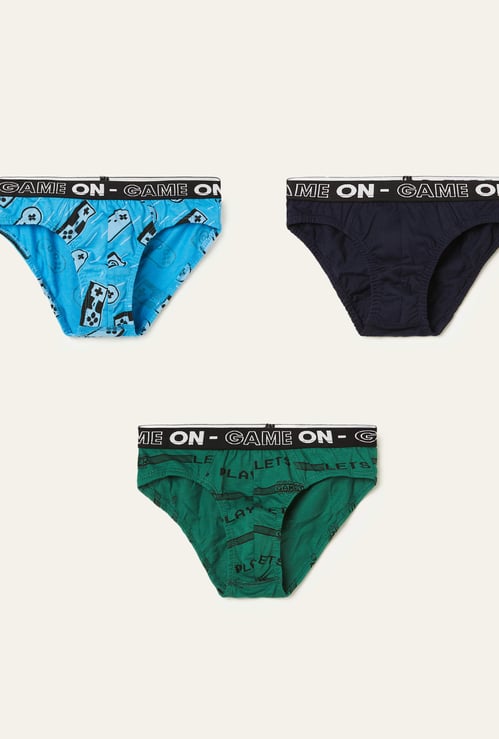 FAME FOREVER Boys Printed Assorted Briefs - Pack of 3