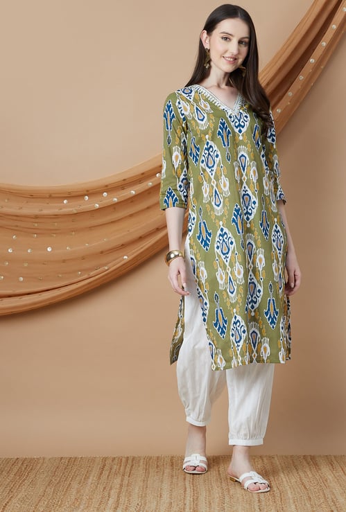 MELANGE Printed Straight Kurta Set
