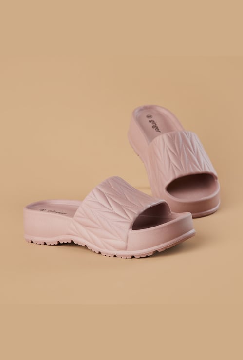 GINGER Textured Platform Sliders