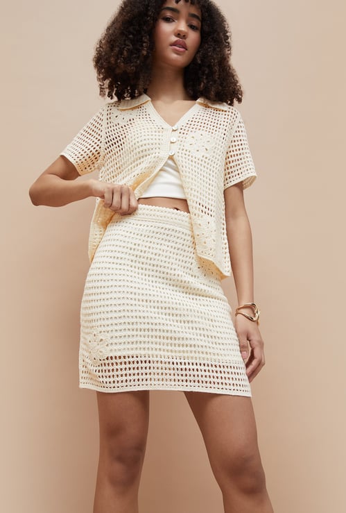 GINGER Crochet Mini Skirt