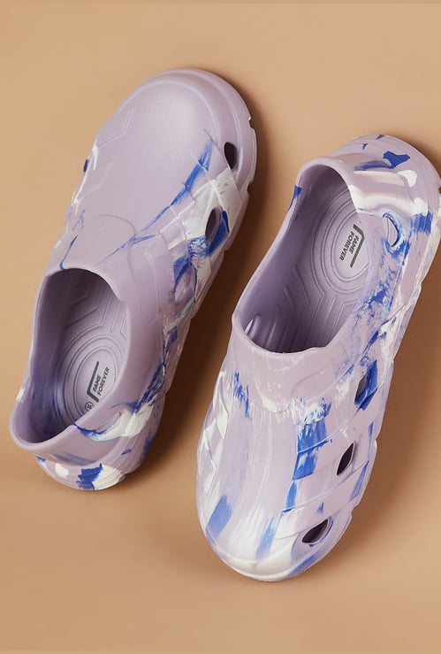 FAME FOREVER Girls Marble Print Slip-On Slippers