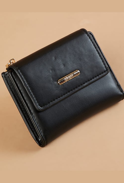 GINGER Solid Three-Fold Wallet