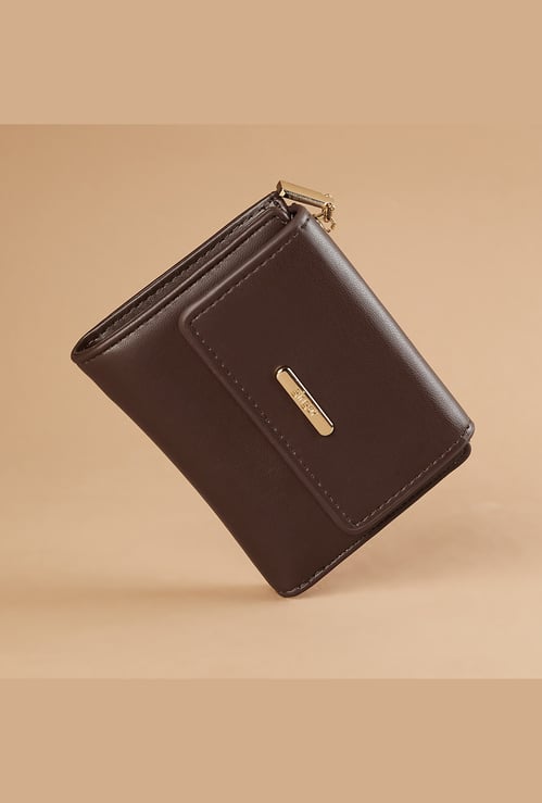 GINGER Solid Three-Fold Wallet