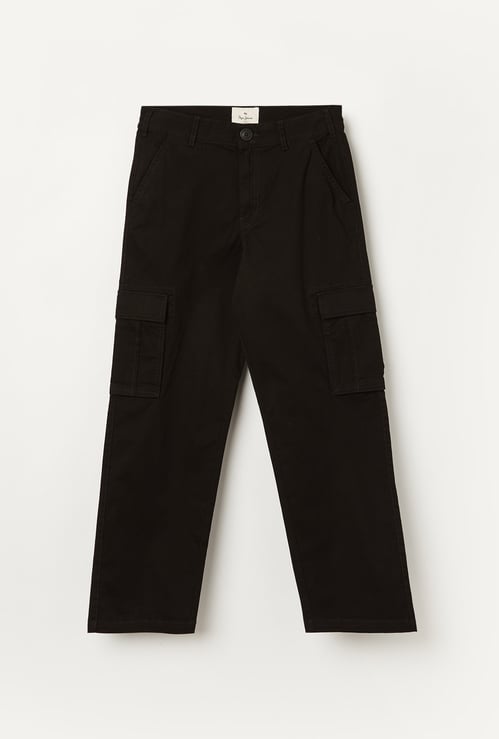 PEPE JEANS Boys Solid Regular Fit Cargos