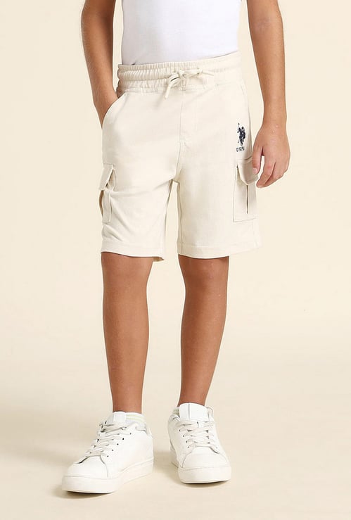US POLO ASSN KIDS Boys Solid Cargo Shorts