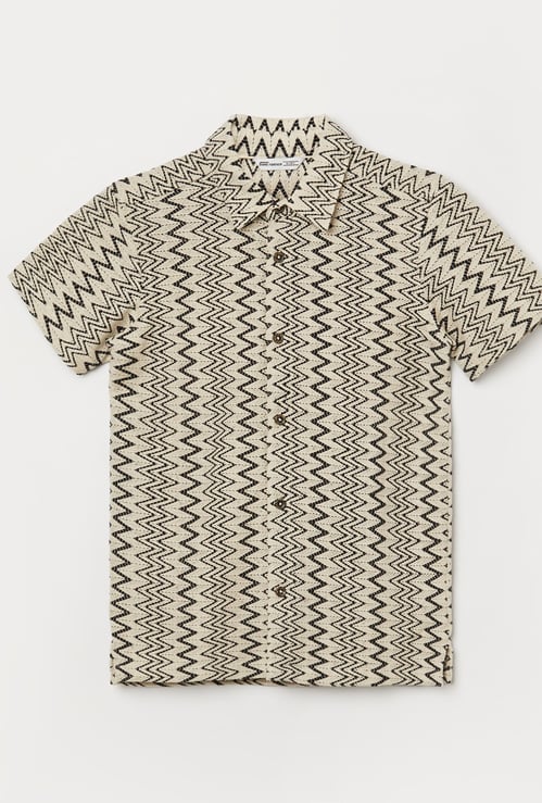 FAME FOREVER Boys Chevron Knit Shirt