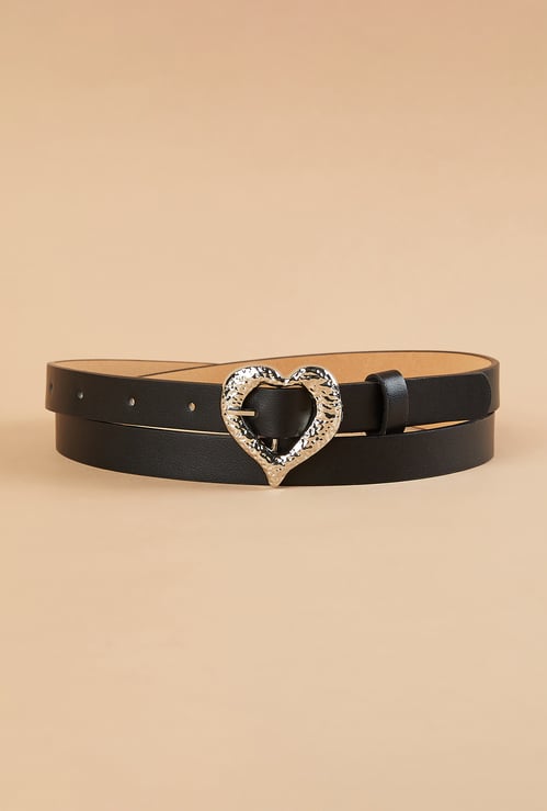 GINGER Solid Heart Tang Buckle Belt