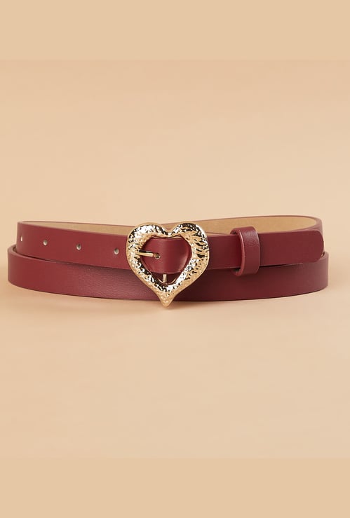 GINGER Solid Heart Tang Buckle Belt