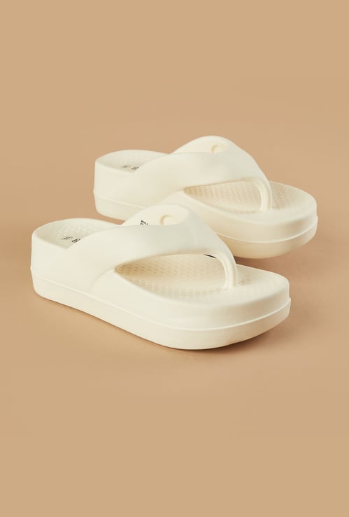 GINGER Solid Thong Strap Flatforms