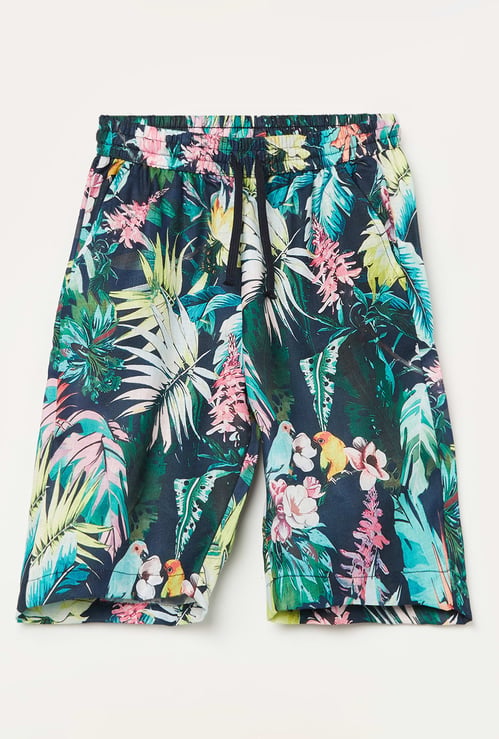 FAME FOREVER Boys Tropical Print Shorts