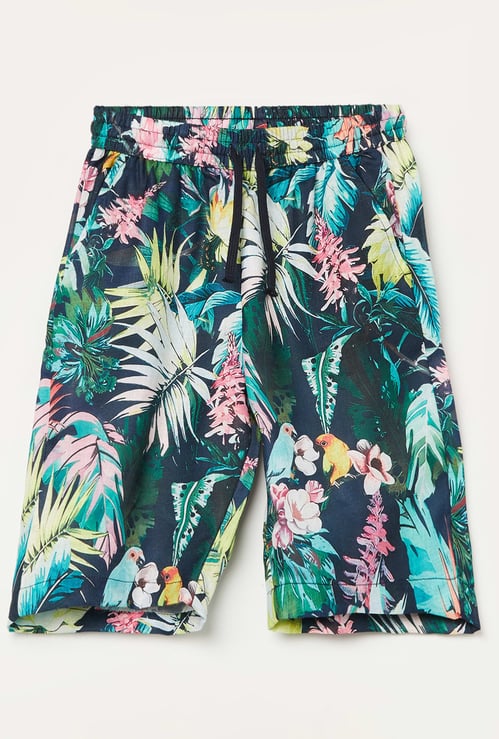 FAME FOREVER Boys Tropical Print Shorts
