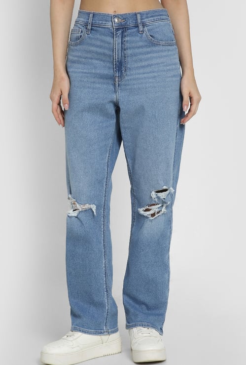 AMERICAN EAGLE Distressed Straight Fit Jeans