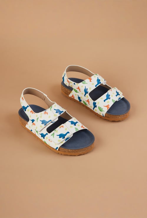 FAME FOREVER Boys Dinosaur Print Floaters with Velcro Straps