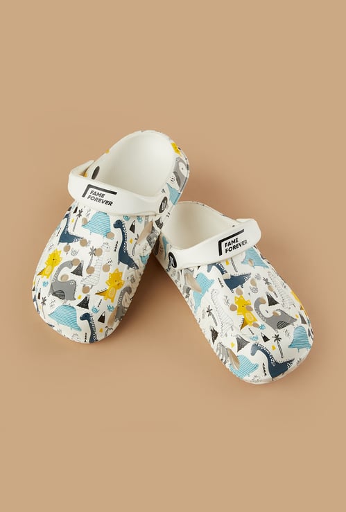 FAME FOREVER Boys Dinosaur Print Clogs