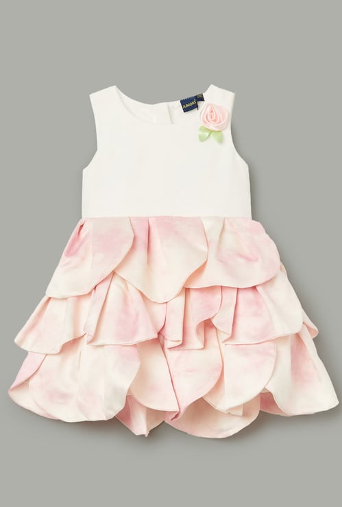 JUNIORS Girls Printed Layered Dress