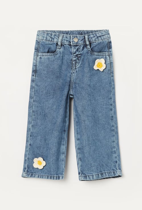 JUNIORS Girls Washed Regular Fit Jeans