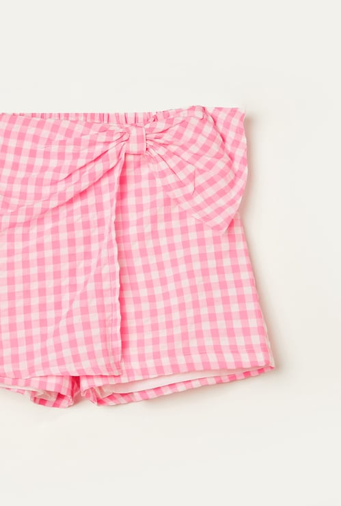 FAME FOREVER Girls Checked Skort