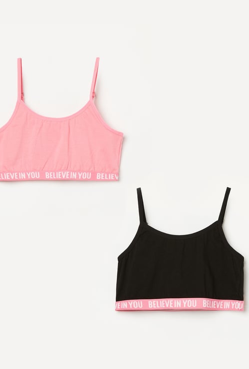 FAME FOREVER Girls Printed Hem Bralette - Pack of 2