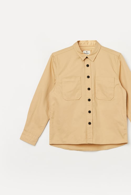 PEPE JEANS Boys Solid Full Sleeves Shirt