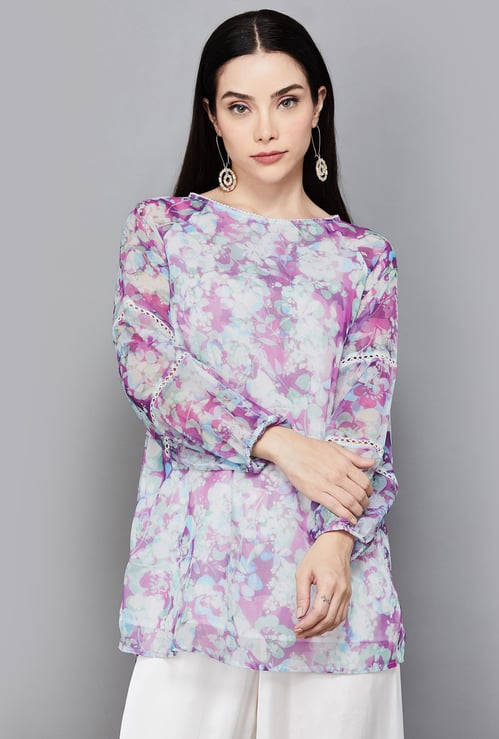 W Floral Printed Regular Fit Top