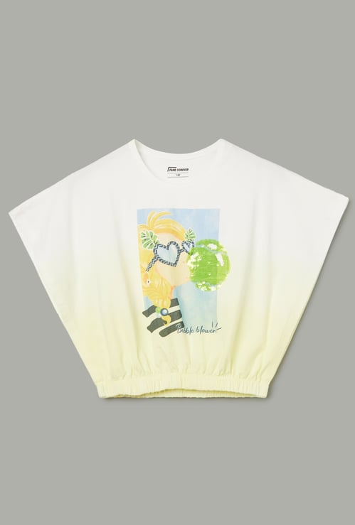 FAME FOREVER Girls Graphic Print T-shirt