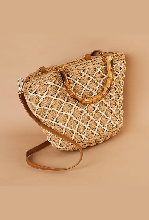 GINGER Woven Handheld Bag