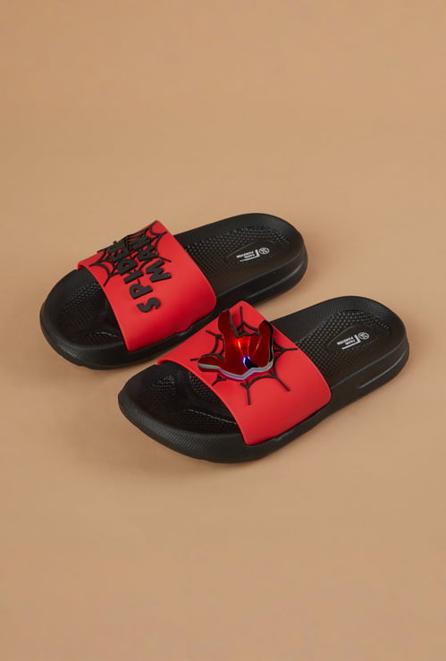 FAME FOREVER Boys Spiderman Applique Sliders