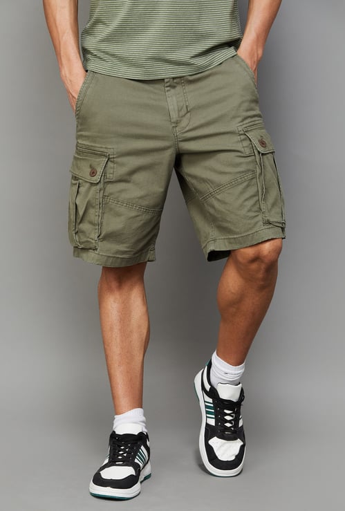 AMERICAN EAGLE Solid Cargo Shorts