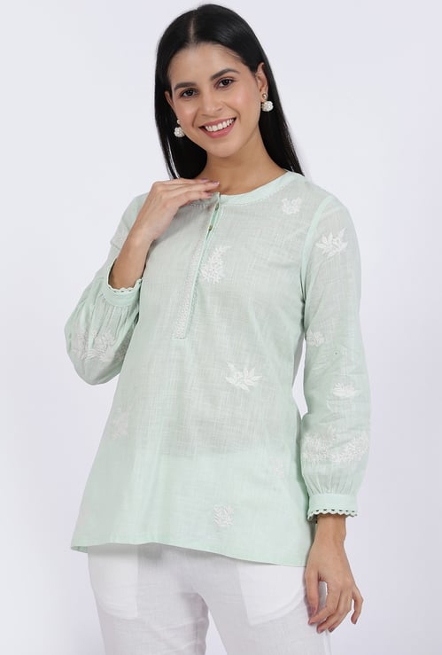 W Embroidered Top