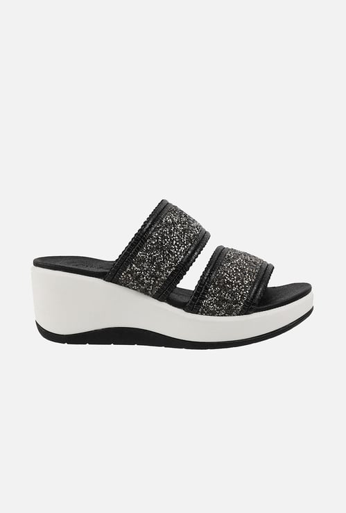 CATWALK Embellished Dual Strap Platform Heels