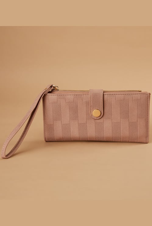 GINGER Textured Bi-Fold Wallet with Wristlet