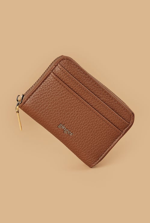 GINGER Textured Zip-Around Wallet