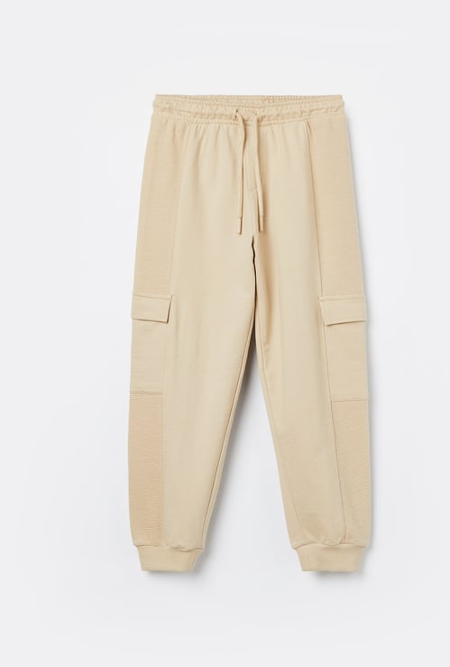 FAME FOREVER Boys Ribbed Panel Cargo Joggers