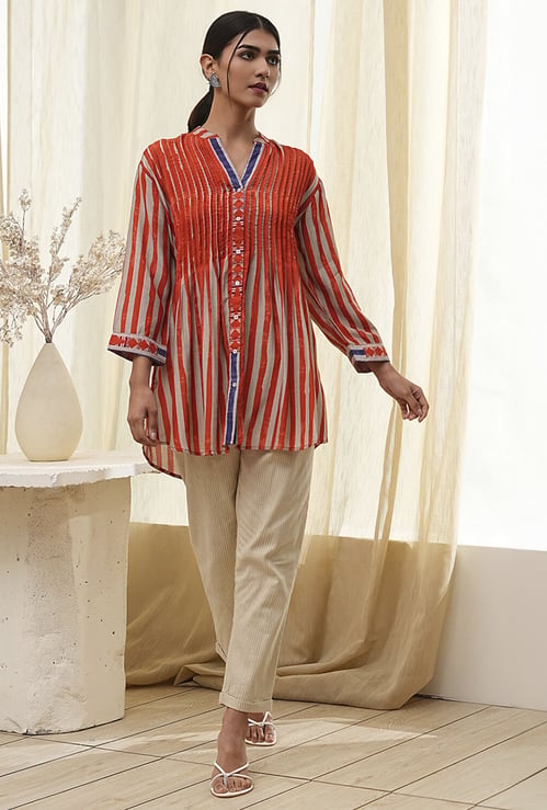BIBA Striped Shirt Style Tunic