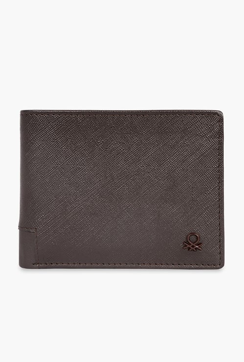 UNITED COLORS OF BENETTON Textured Bi-Fold Leather Wallet