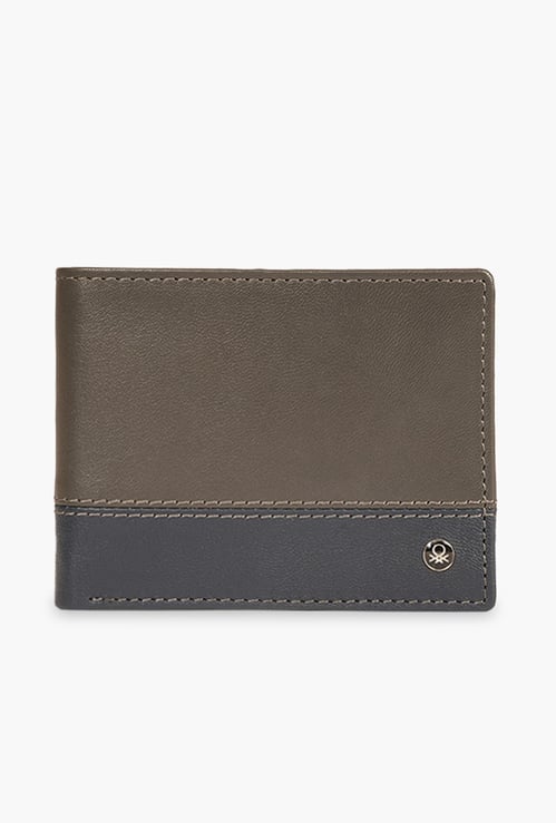 UNITED COLORS OF BENETTON Verney Colourblocked Bi-Fold Leather Wallet