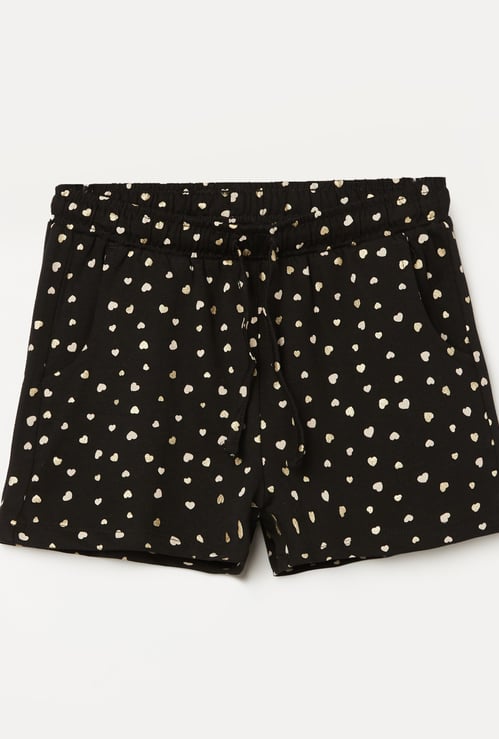 FAME FOREVER Girls Heart Print Shorts