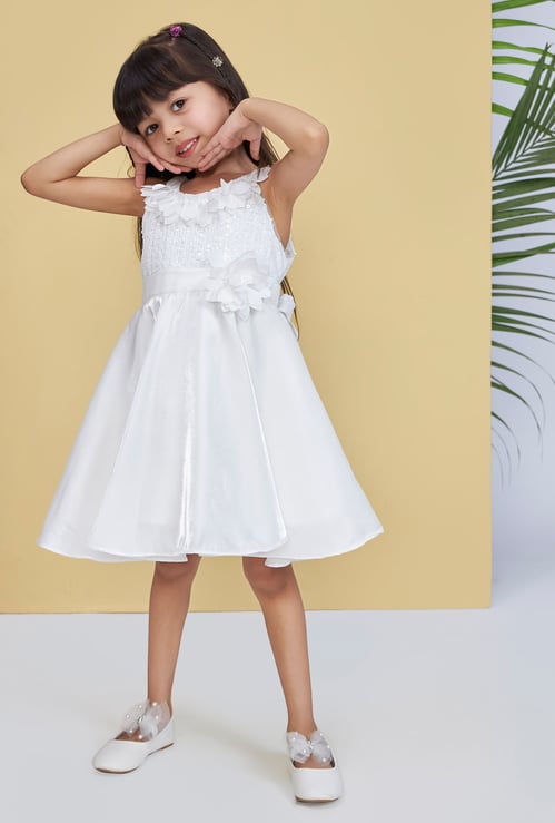 PEPPERMINT Girls Embellished Fit & Flare Dress