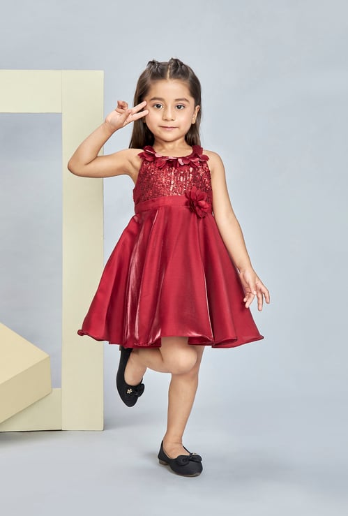 PEPPERMINT Girls Sequinned A-line Dress